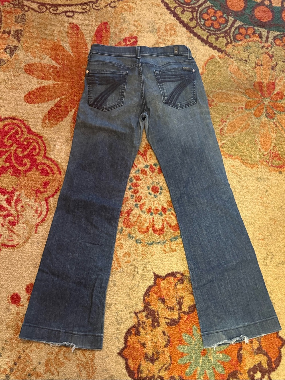 7 For All Mankind Dark Blue Flare Jeans